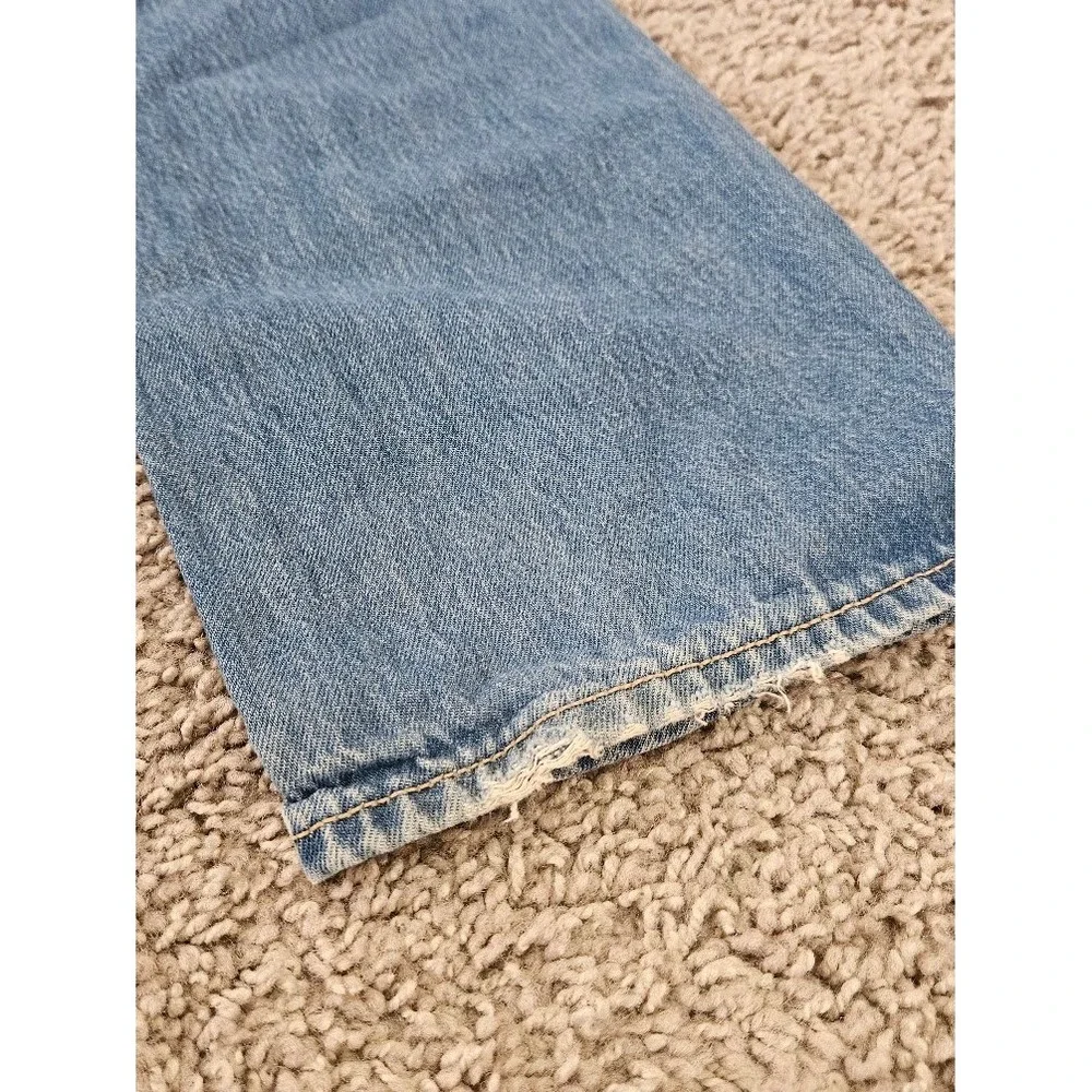 Old Navy Kids Wide Leg Floral Embroidered Jeans Light Wash Blue 5T